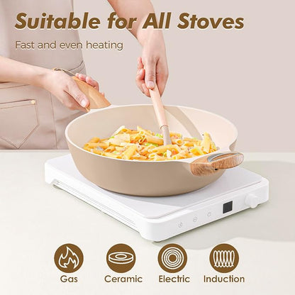 SENSARTE Ceramic Cookware Sets, Pots and Pans Set Non stick, Non toxic Healthy - Image 5