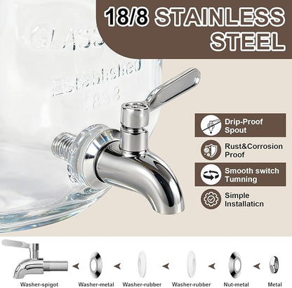 2 Pack1 Gallon Glass Drink Dispensers - Image 5