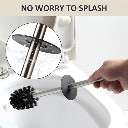 BGL Toilet Brush and Holder Set Brushed Nickel Aluminium Freestanding Toilet - Image 7