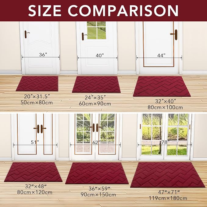 hicorfe Front Door Mat Outside Entrance, Stain and Fade Resistant, Non Slip - Image 5