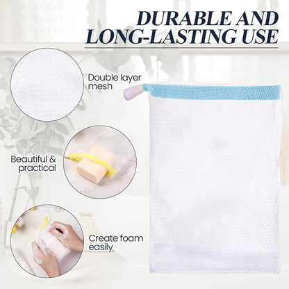 Hushee Soap Bag Bubble Mesh Bags Exfoliating Soap Pouch - Image 3