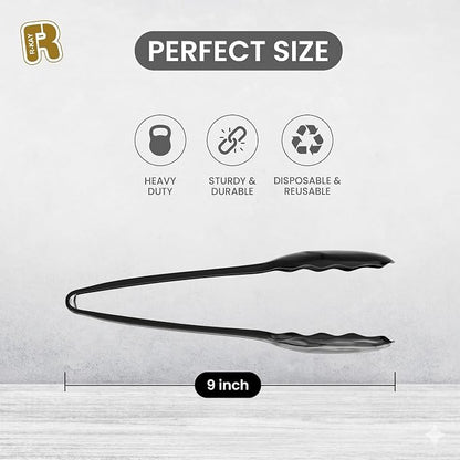 12 Pack 9 Inch Large Plastic Serving Tongs - Image 5