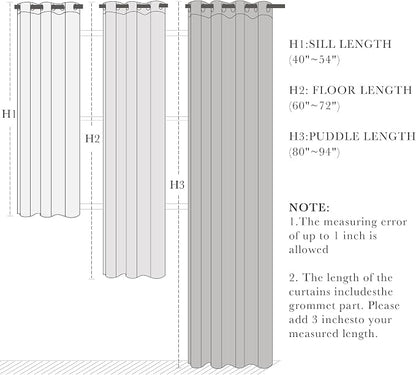 PONY DANCE Dusty Blue Blackout Curtains 80 inch Long 2 Panels Set, Thermal - Image 7