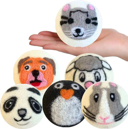 Wool Dryer Balls Organic Premium | Handcrafted Animal Collection A | 6 Balls XL by gardma
