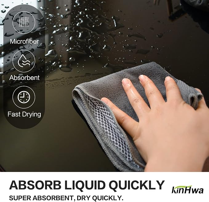 KinHwa Kitchen Washcloths for Dishes Absorbent Microfiber Dish Cloths Quick Dry - Image 8