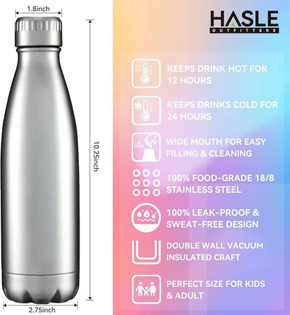 HASLE OUTFITTERS 17oz Stainless Steel Water Bottles Bulk, Vacuum Insulated - Image 5