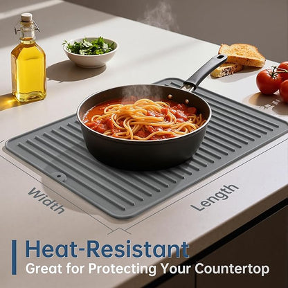 Songrey 24" x 18" Silicone Dish Drying Mat, Kitchen Counter Drying Pad - Image 5