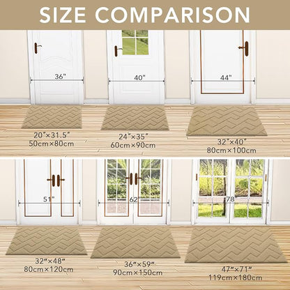 hicorfe Indoor Door Mat, Non Slip Door Mats, Absorbent Resist Dirt Entrance - Image 5