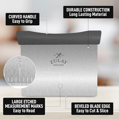 Zulay Premium Multi-purpose Stainless Steel Bench Scraper & Chopper, Quick & - Image 6