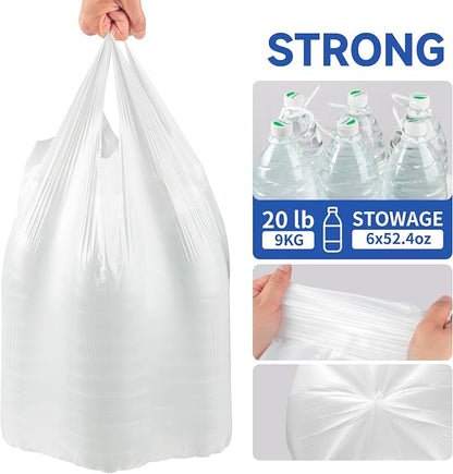 Small Trash Bags with Handles 4 Gallon 50 Count White - Image 4