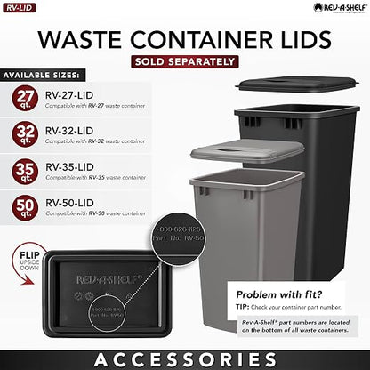 Rev-A-Shelf 35 qt. Silver Polymer Replacement Waste Container Pullouts - Image 6