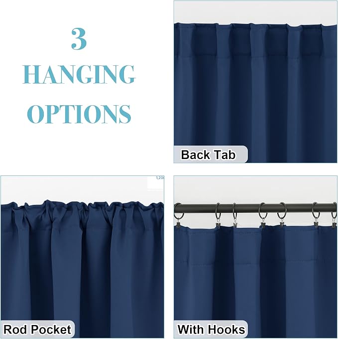 RYB HOME Small Window Curtains Blackout, Privacy Thermal Insulating Drapes - Image 5