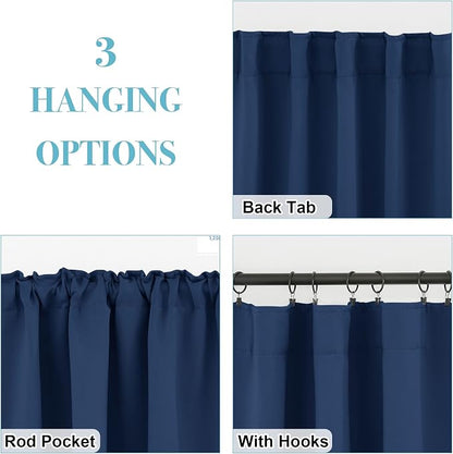 RYB HOME Small Window Curtains Blackout, Privacy Thermal Insulating Drapes - Image 5