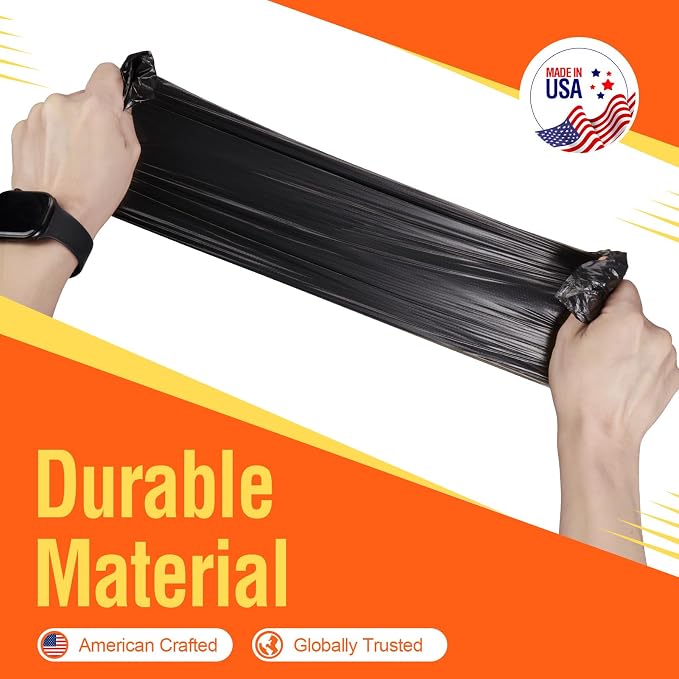Delxo 30-33 Gallon Black Trash Bags, Durable & Puncture-Resistant Plastic - Image 4
