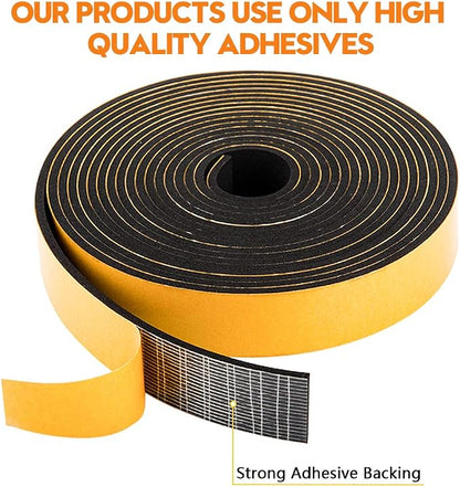 Neoprene Foam Weather Stripping, 2 Inch Wide X 3/8 Inch Thick, Door Jamb Seal - Image 3