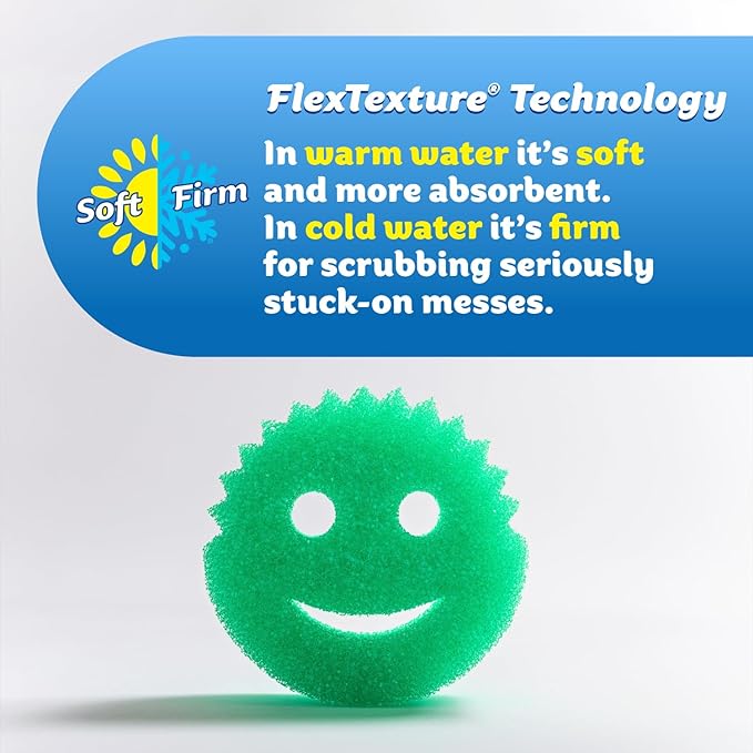 Scrub Daddy Scratch-Free Multipurpose Kitchen Sponges - Bulk Dish Sponges for Kitchen, Bathroom, Household Cleaning & More - Made with BPA-Free Polymer Foam (5 Count)