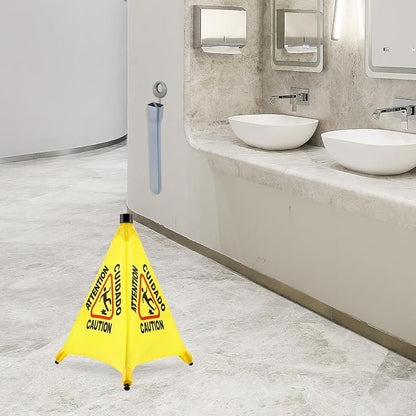 4-Packs Wet Floor Signs 20 Inch, Pop UP Bilingual Yellow Caution Wet Floor Sign - Image 7