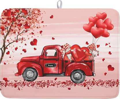 Valentine's Day Dish Drying Mats by Kawani