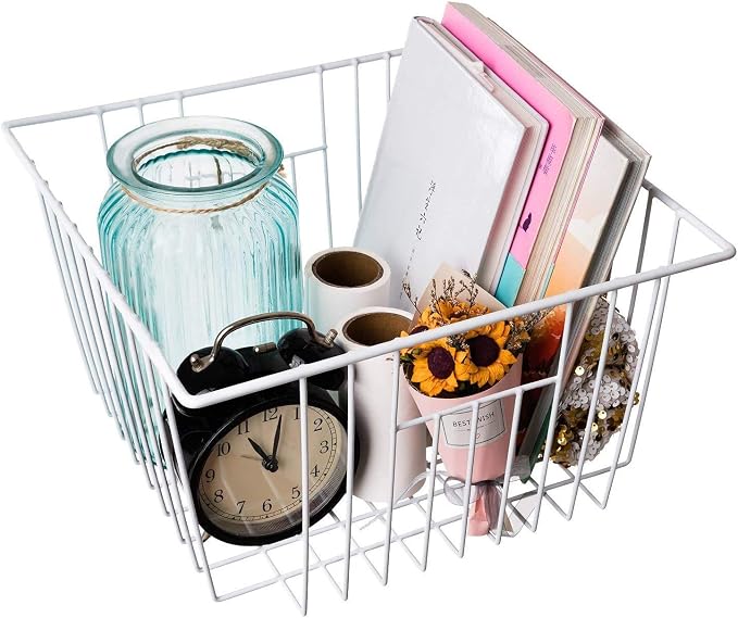 Deep Refrigerator Organizer Baskets, Metal Wire Baskets - Image 7