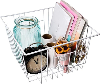 Deep Refrigerator Organizer Baskets, Metal Wire Baskets - Image 7