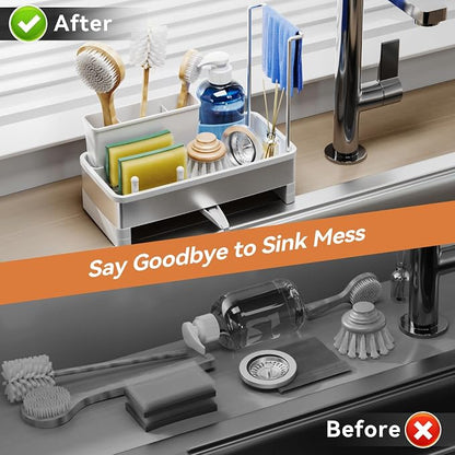 Laveshop Sponge Holder for Kitchen Sink, Rustproof Stainless Steel Sink Caddy - Image 5