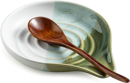 Ceramic Spoon Rest for Kitchen Counter & Stove, Large Spoon Holder for Cooking by Cormomu