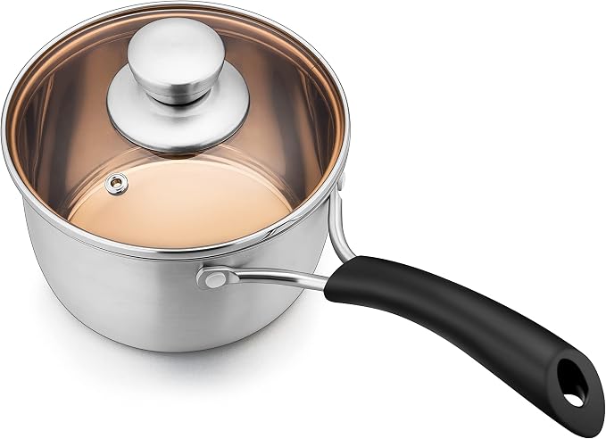 Herogo 2Qt Saucepan with Lid, 18/10 Stainless Steel Sauce Pan Pot, 2 Quart by Herogo