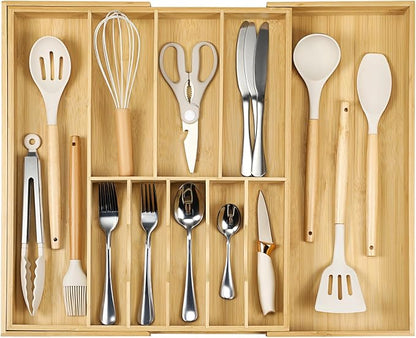 Fabsome Silverware Organizer for Cabinet Drawer, Expandable from 16.7'' to 30'' by Fabsome