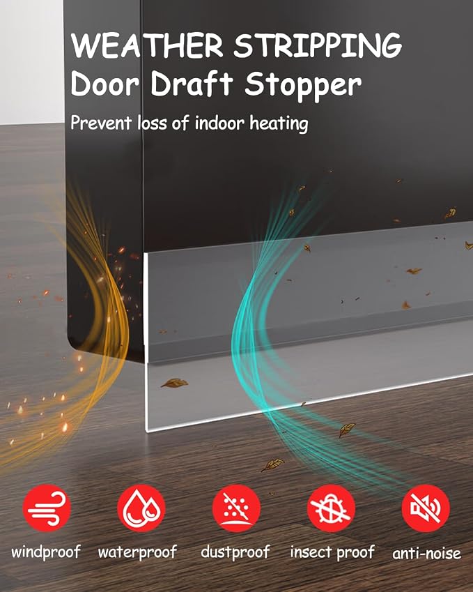 Silicone Weather Stripping, Door Draft Stopper Window Seal Strip - Image 5