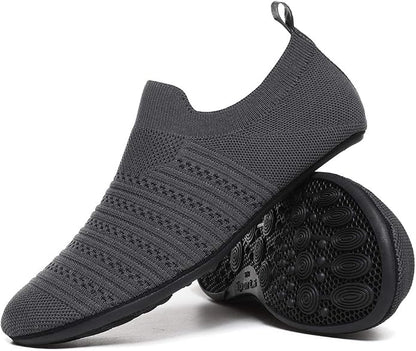 QZKDM Lightweight Slip on Grip Indoor House Slippers Barefoot Non Slip Home by QZKDM