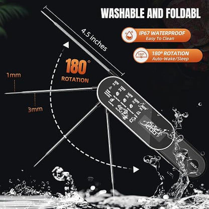 3X Faster 0.5s Instant Read Meat Thermometer, 2025 Rechargeable ±0.5℉ NIST - Image 5