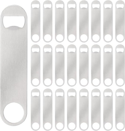 25 Pack Flat Beer Bottle Opener 7 inch Stainless Steel Flat Bottle Opener Beer by Yugada