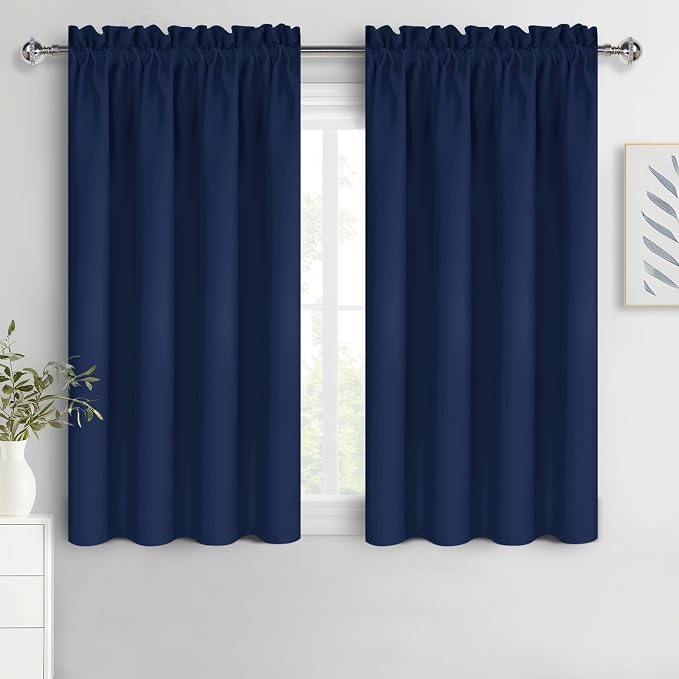 DWCN Short Blackout Curtains for Bedroom 54 Inches Long 2 Panels Set, Solid by DWCN