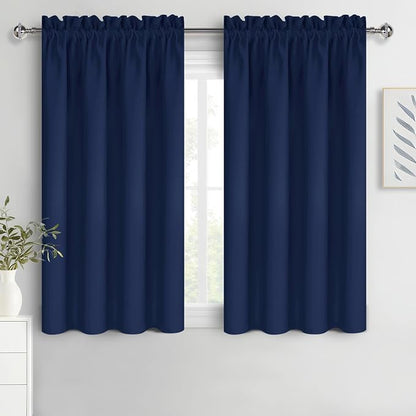 DWCN Short Blackout Curtains for Bedroom 45 Inches Long 2 Panels Set, Solid by DWCN