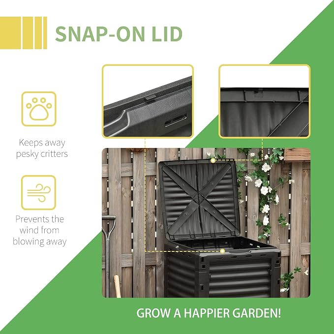 Outsunny Garden Compost Bin 80 Gallon Outdoor Large Capacity Composter Fast - Image 6
