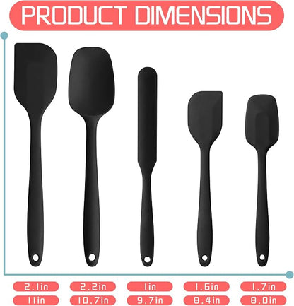5 Pieces Silicone Spatula Set BPA Free Non Stick Rubber Spatula Heat Resistant - Image 4