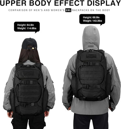 Mardingtop Tactical Molle Backpack for Men - 28L EDC Hiking & Motorcycle Backpack