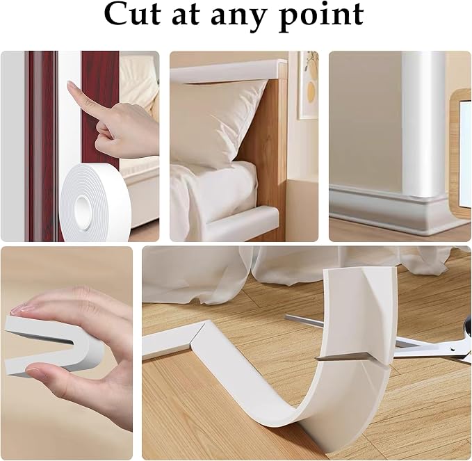 Weather Stripping Door Seal White, Self Adhesive Foam Tape High Density Foam - Image 6
