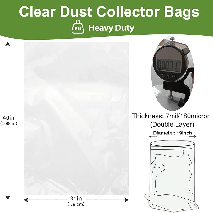 Dust Collector Bags 6pcs two-sided 7mil 19.5" diameter - Image 2