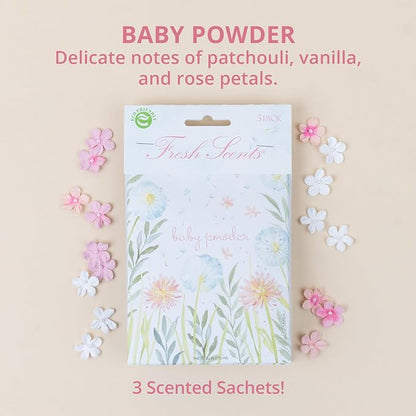 WILLOWBROOK | Fresh Scents Scented Sachet Packet | Baby Powder | Air Freshener - Image 2