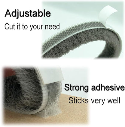 Brush Weatherstrip for Sliding Window Side, Pile Weatherstripping Door Sealers - Image 3