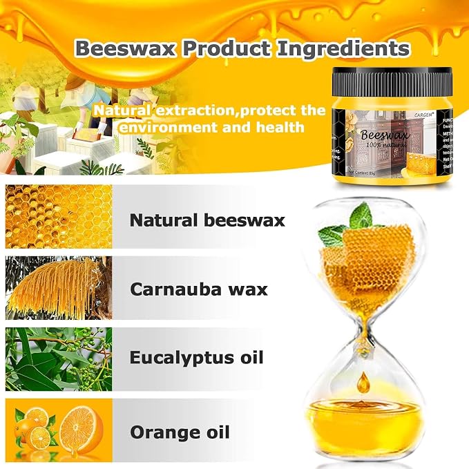 CARGEN 3 PCS Wood Seasoning Beewax Natural Beewax Traditional Wood Wax - Image 2
