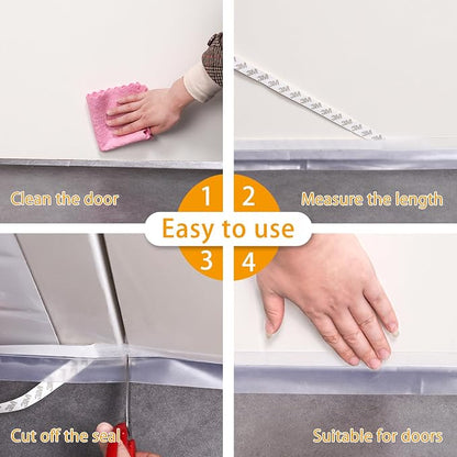 Door Weather Stripping Doors Seal Strip, 26 FT Silicone Sealing Tape - Image 6