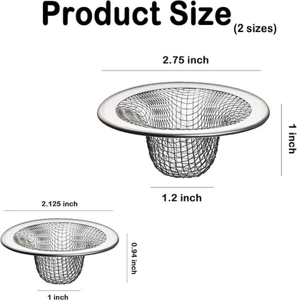 14PCS Drain Mesh Basket, 2.125'' & 2.75" Bathroom Mesh Sink Drain Strainer - Image 2