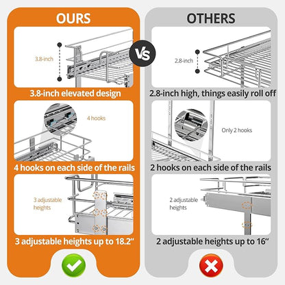 ZOINLIY Pull Out Cabinet Organizer, Versatile Slide Out Kitchen Organizers and - Image 6