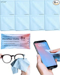 Elite Screens Microfiber Cleaning Cloth for Glasses - 12 x 12 in, Blue, 8-Pack - Lens & Screen Cleaning Cloth for Eyeglasses, Sunglasses & Electronics