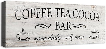 Coffee Tea Cocoa Bar Sign Decor Farmhouse Wall Plaque by SOOTHAN
