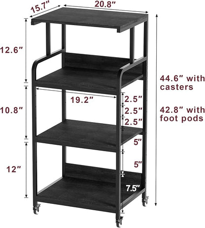 4 Tier Printer Stand with Storage Shelf, Large Tall Printer Table - Image 3