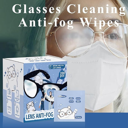 （200 PCS) Anti-Fog Lens Wipes Pre-Moistened Anti-Fog Wipes| Glasses Cleaner - Image 7