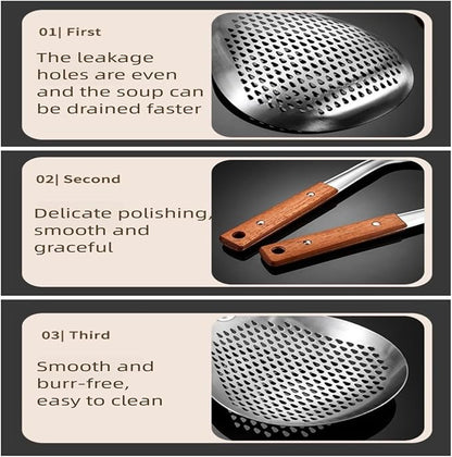 Stainless Steel Colander Strainer Pasta Food Noodle Grease Drain Fine Mesh - Image 4